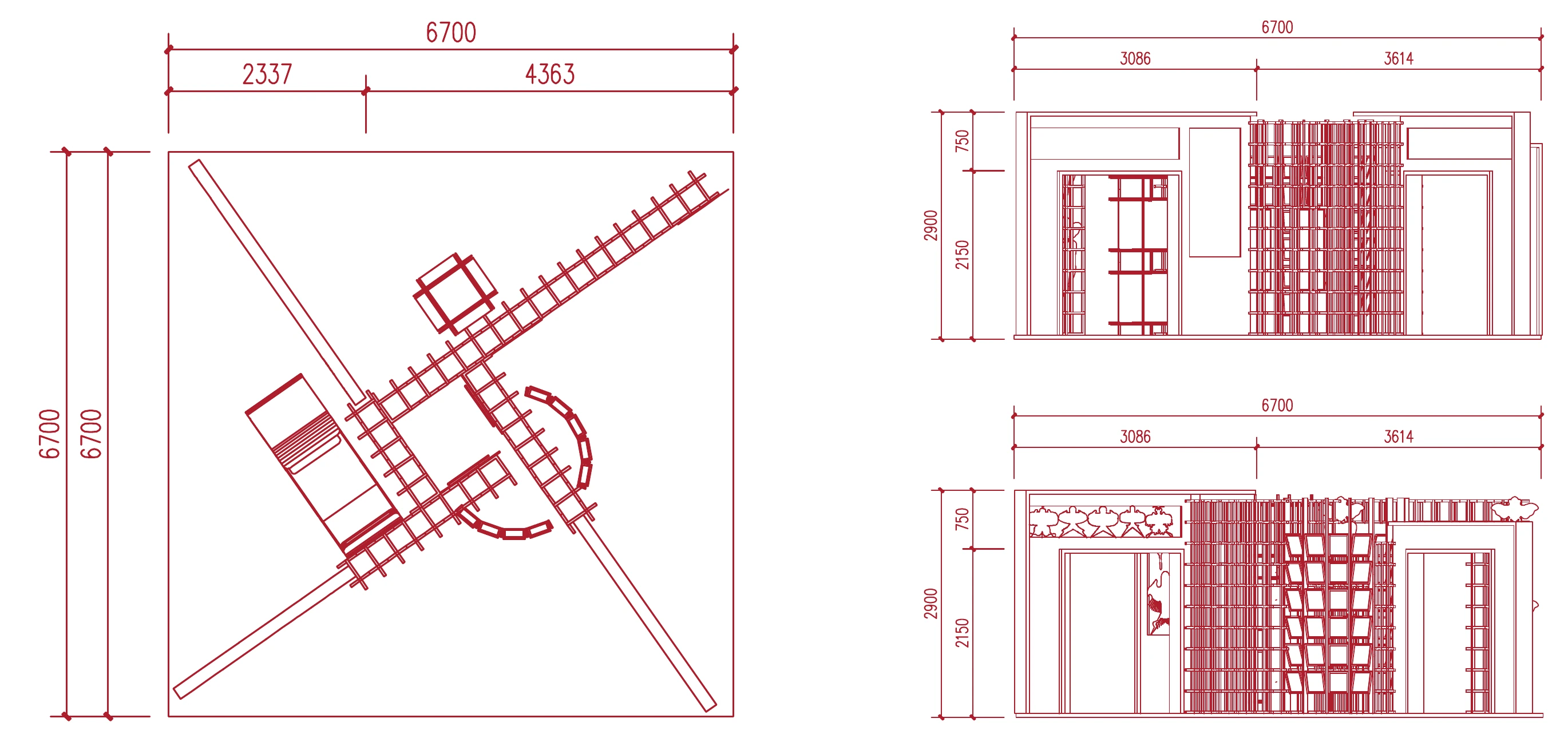 Teaching space plan and spatial functions