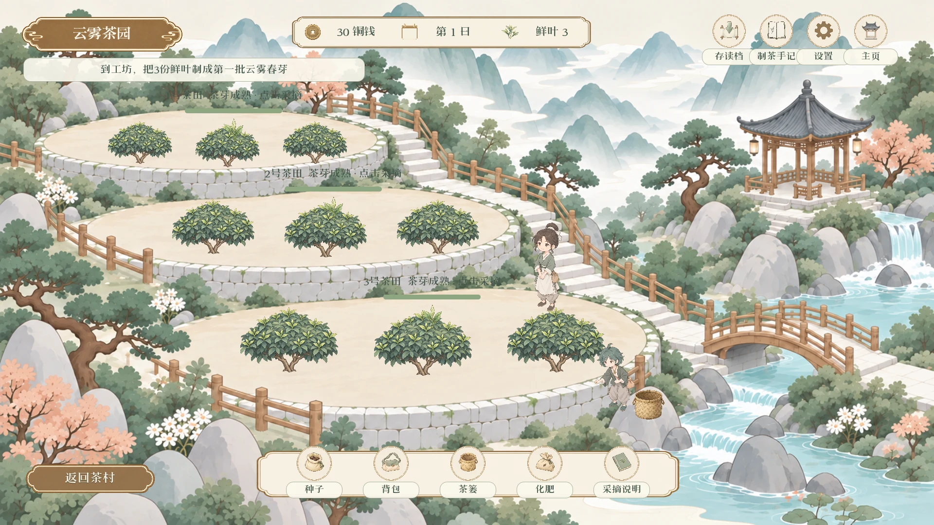 云雾茶园 · 早期 · 三层种植区