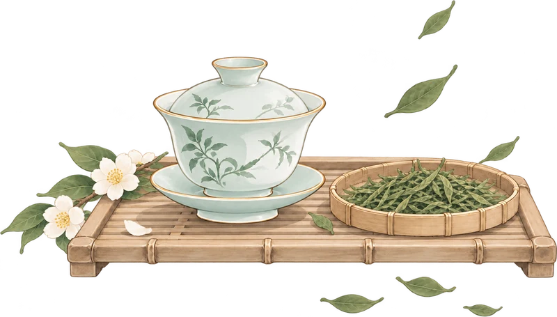 明净青瓷茶具