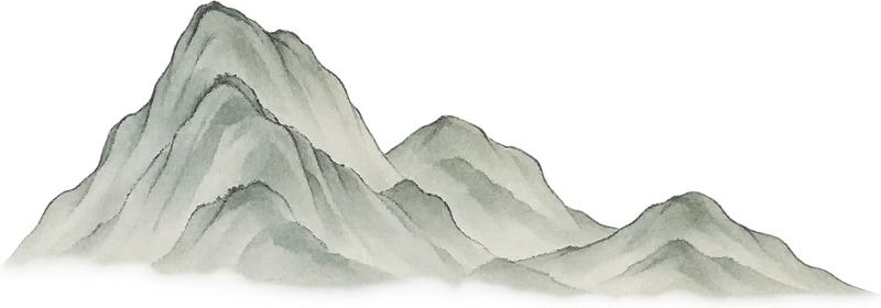 水墨山角饰